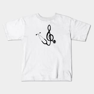 Harmony in Healing - Stethoscope Music Note Illustration Kids T-Shirt